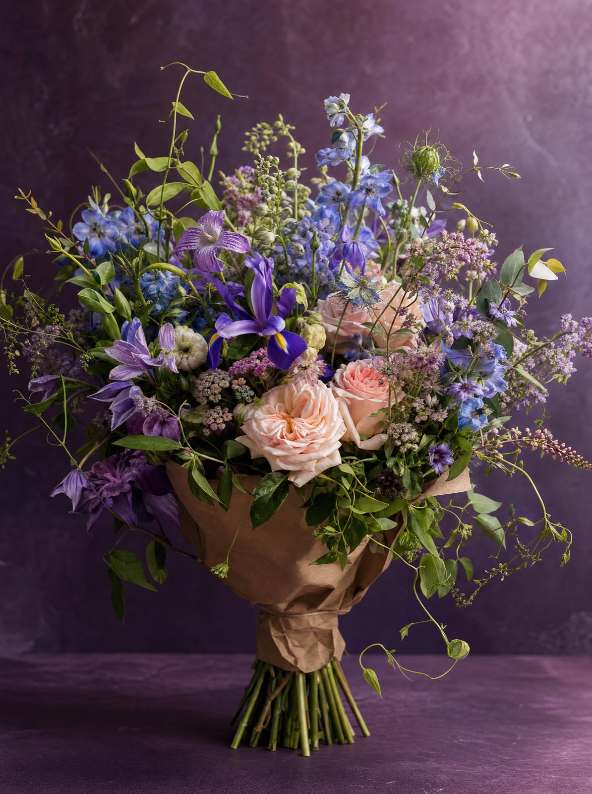Twilight Garden hand-tied mixed wildflower bouquet
