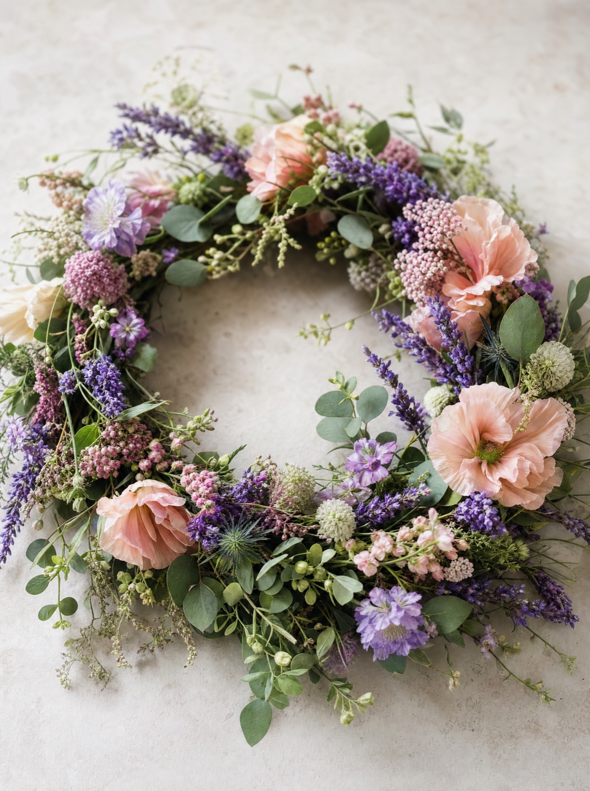Wildflower Wreath loose meadow-style arrangement